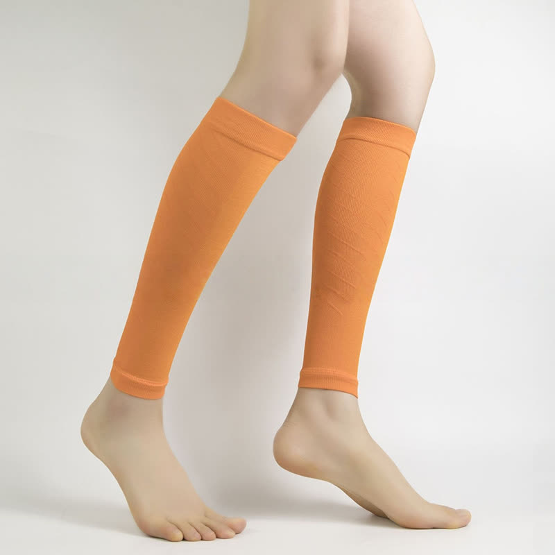 Einfarbige Sport-Wadenkompressionsärmel - Orange - XL - image 5