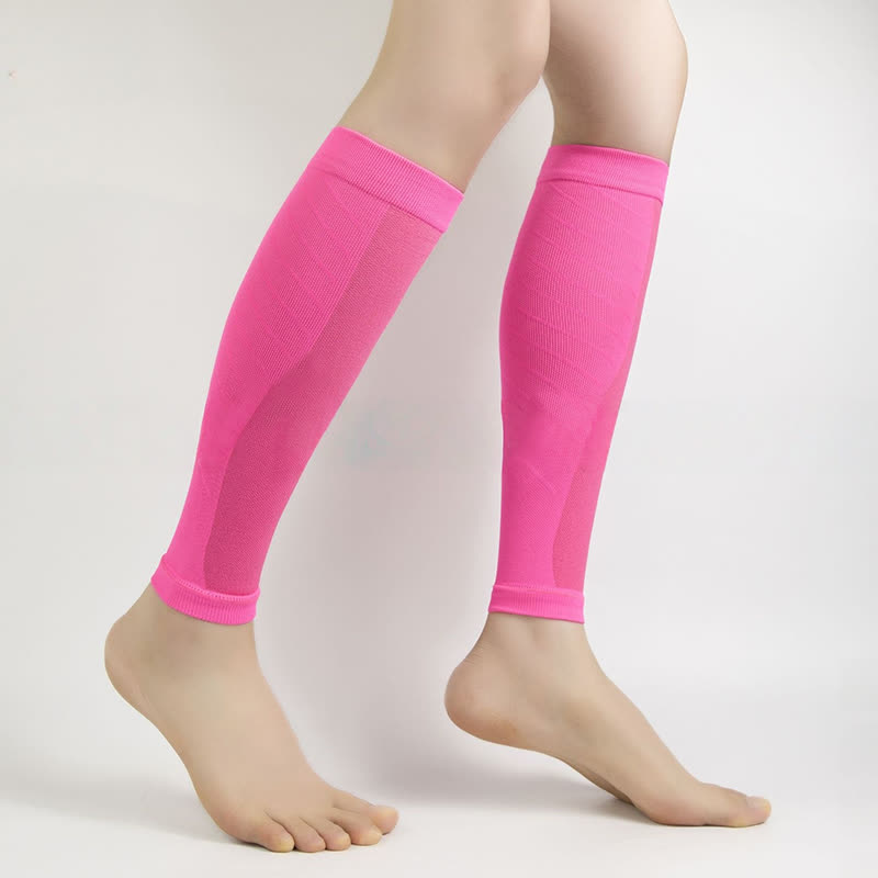 Einfarbige Fitness-Wadenkompressionsärmel - Rosa - XL - image 4
