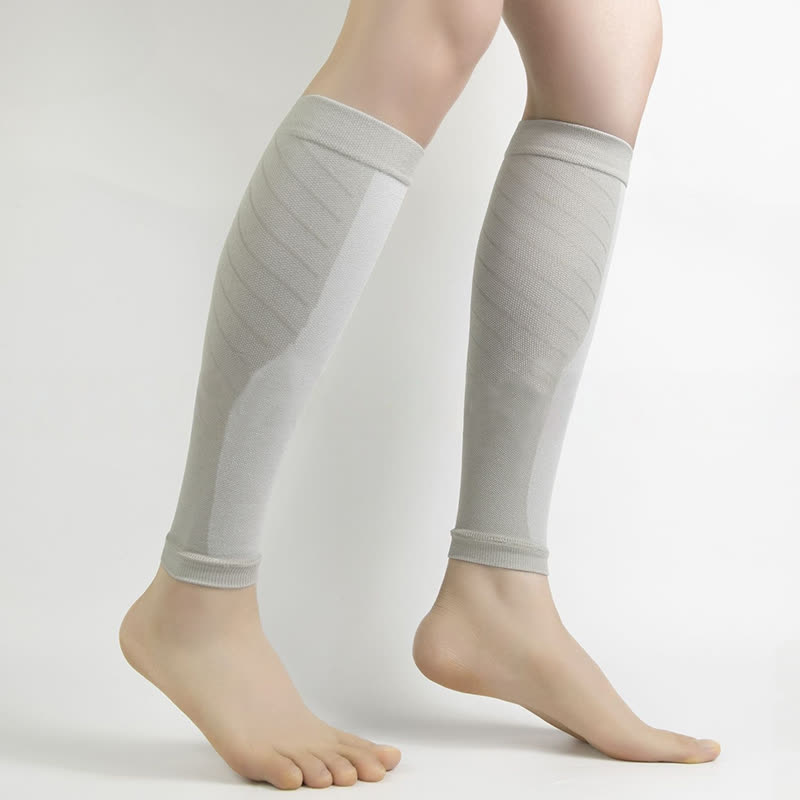 Einfarbige Fitness-Wadenkompressionsärmel - Grau - XL - image 7