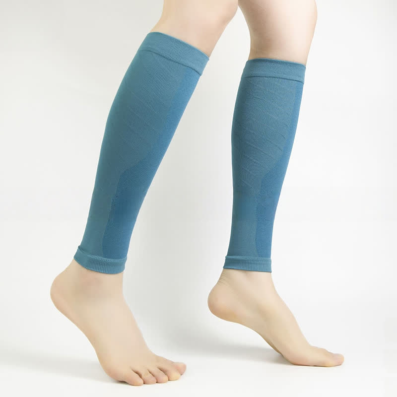 Einfarbige Fitness-Wadenkompressionsärmel - Blau - XL - image 2