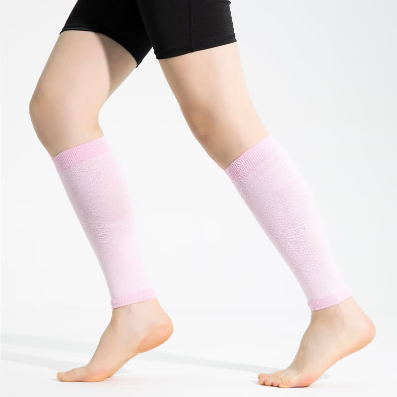 Sportliche Wadenkompressionsärmel mit Kontrastbesatz - Rosa - Einheitsgröße - image 8