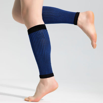 Sportliche Wadenkompressionsärmel mit Kontrastbesatz - Schwarz&Blau - Einheitsgröße - image 7