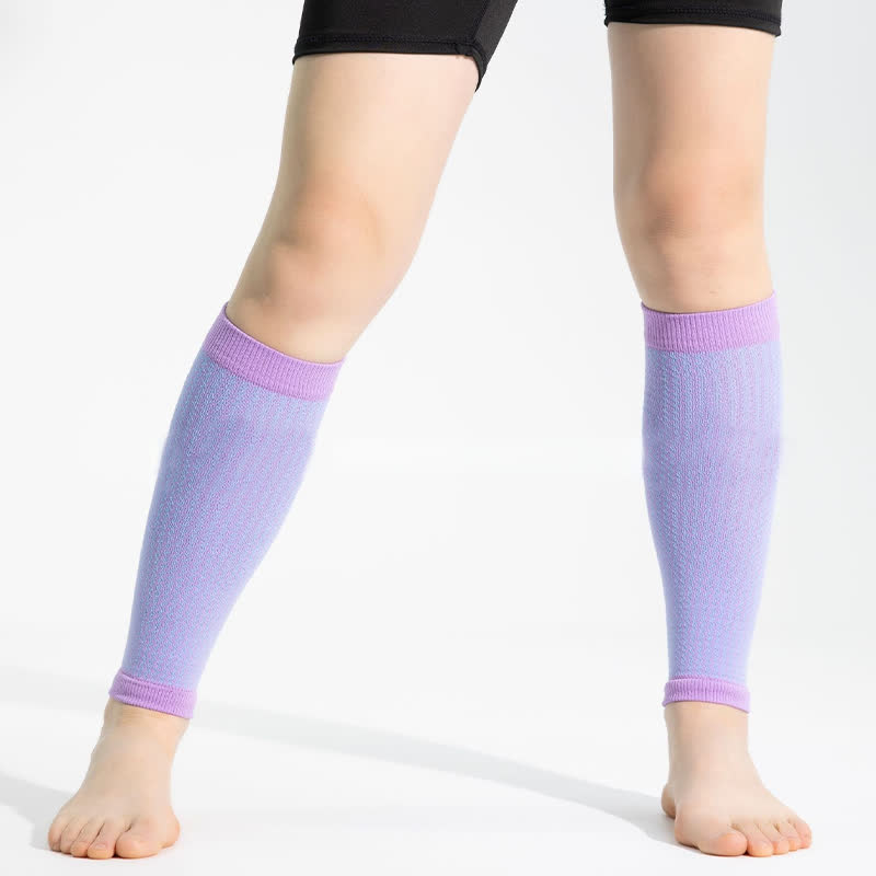 Sportliche Wadenkompressionsärmel mit Kontrastbesatz - Lila&Blau - Einheitsgröße - image 13