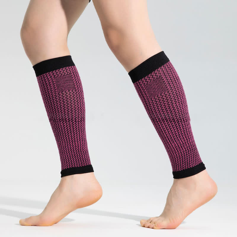 Sportliche Wadenkompressionsärmel mit Kontrastbesatz - Schwarz&Pink - Einheitsgröße - image 6