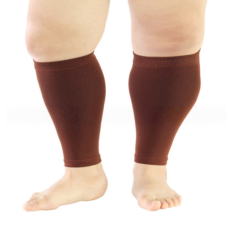Stretch-Kompressionsstrümpfe für die Wade in Übergröße - Braun - 5XL - image 5