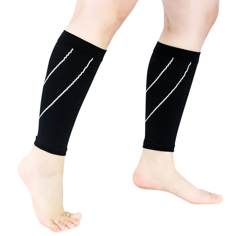 Kompressions-Wadenstulpen mit Kontraststreifen - Schwarzweiß - XL - image 3