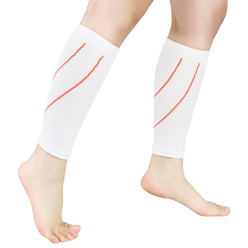 Kompressions-Wadenstulpen mit Kontraststreifen - Weiß&Orange - XL - image 9