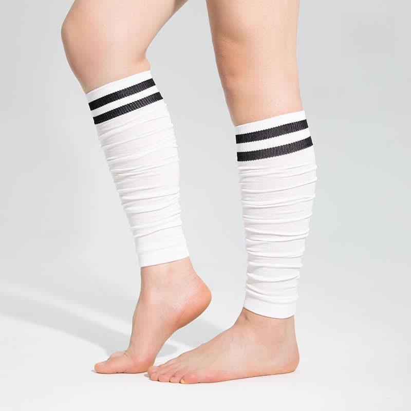 Gerüschte Kompressions-Wadenstulpen mit Doppelstreifen - image 3