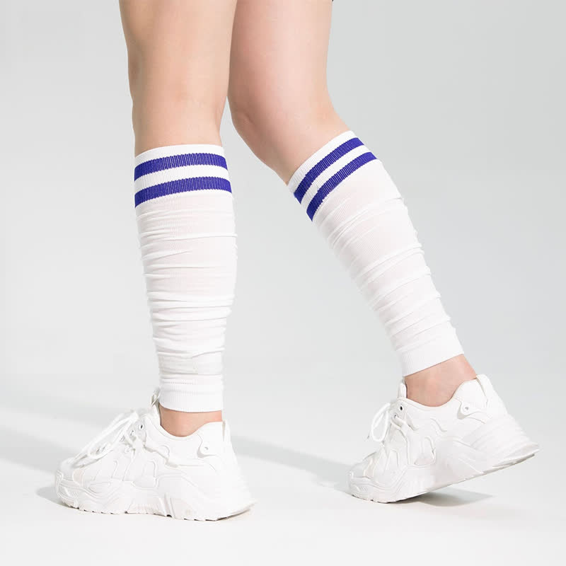 Gerüschte Kompressions-Wadenstulpen mit Doppelstreifen - image 11