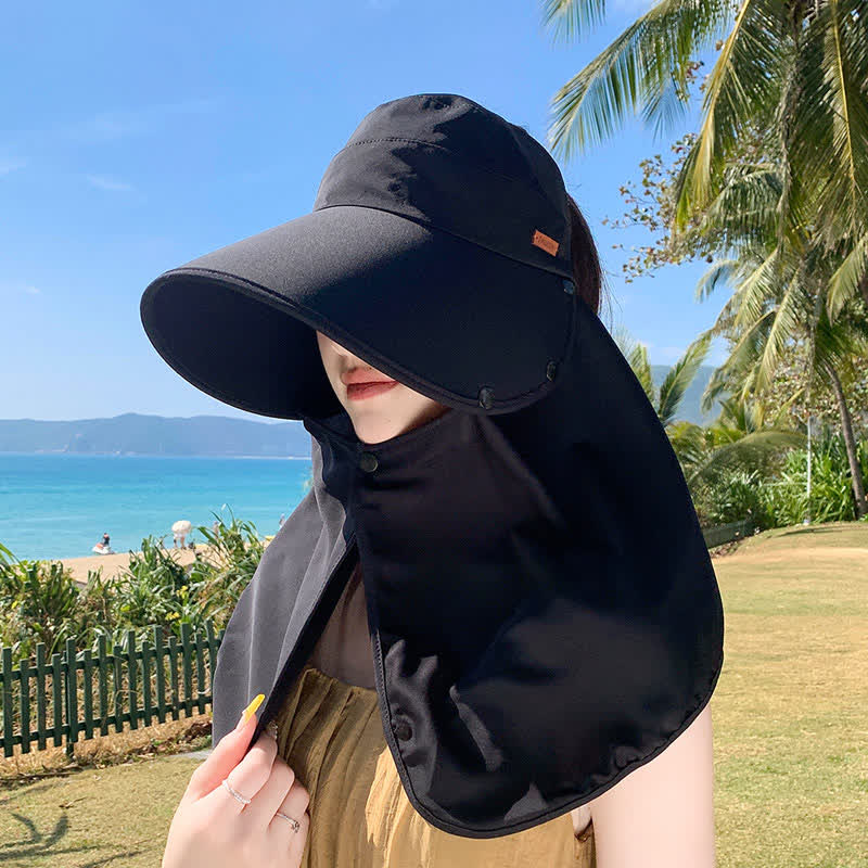 Outdoor-Sonnenhut mit Visier und abnehmbarer Nackenklappe - Schwarz - Einheitsgröße - image 6