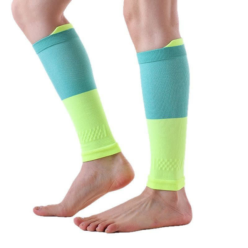 Colorblock Sports Running Kompressions-Wadenmanschetten (3 Paar) - Gelb&Grün - Einheitsgröße - image 0