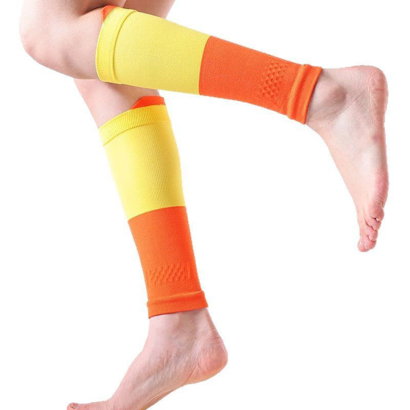 Colorblock Sports Running Kompressions-Wadenmanschetten (3 Paar) - Orange&Gelb - Einheitsgröße - image 2