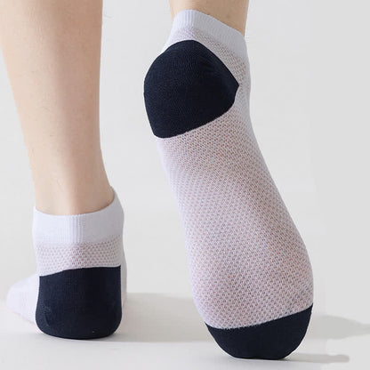 Rutschfeste, atmungsaktive Söckchen aus Mesh mit Fersenpartie (6 Paar)