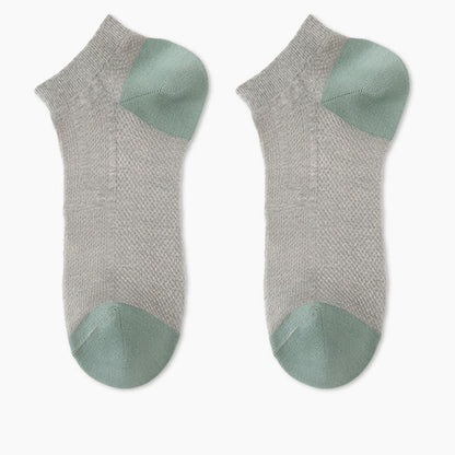 Rutschfeste, atmungsaktive Söckchen aus Mesh mit Fersenpartie (6 Paar)