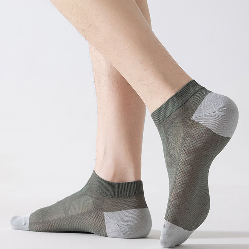 Rutschfeste, atmungsaktive Söckchen aus Mesh mit Fersenpartie (6 Paar)
