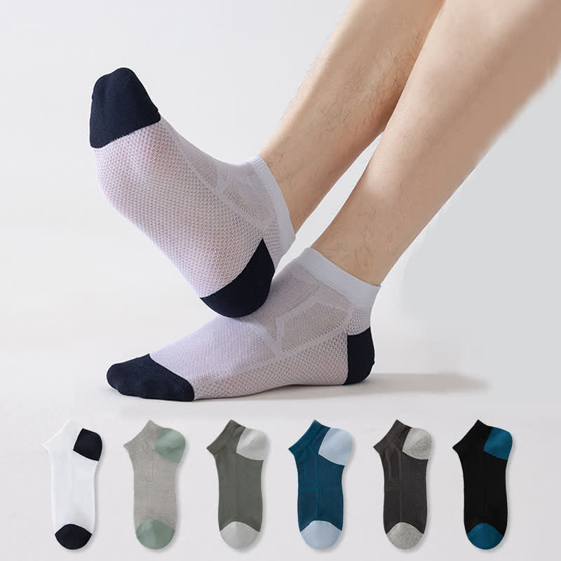 Rutschfeste, atmungsaktive Söckchen aus Mesh mit Fersenpartie (6 Paar)