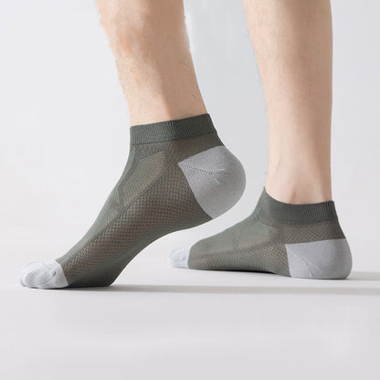Rutschfeste, atmungsaktive Söckchen aus Mesh mit Fersenpartie (6 Paar)