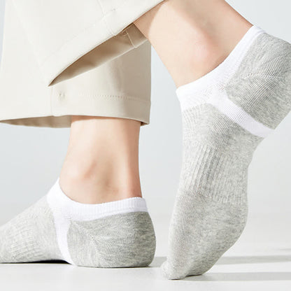 Gestreifte Füßlinge aus reiner Baumwolle mit rutschfester Ferse (6 Paar)