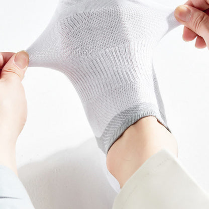 Gestreifte Füßlinge aus reiner Baumwolle mit rutschfester Ferse (6 Paar)