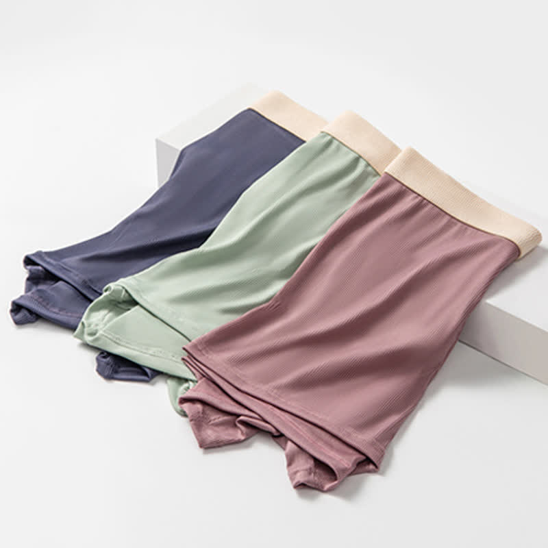 Herren-Boxershorts aus Eisseide mit hoher Taille in Übergröße (3er-Pack)