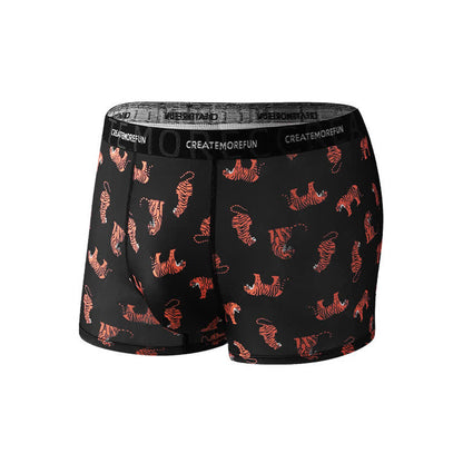 Atmungsaktive Boxershorts für Herren mit Tiger-Print (4er-Pack) - Schwarz - XL - image 8