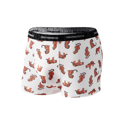 Atmungsaktive Boxershorts für Herren mit Tiger-Print (4er-Pack) - Weiß - XL - image 7