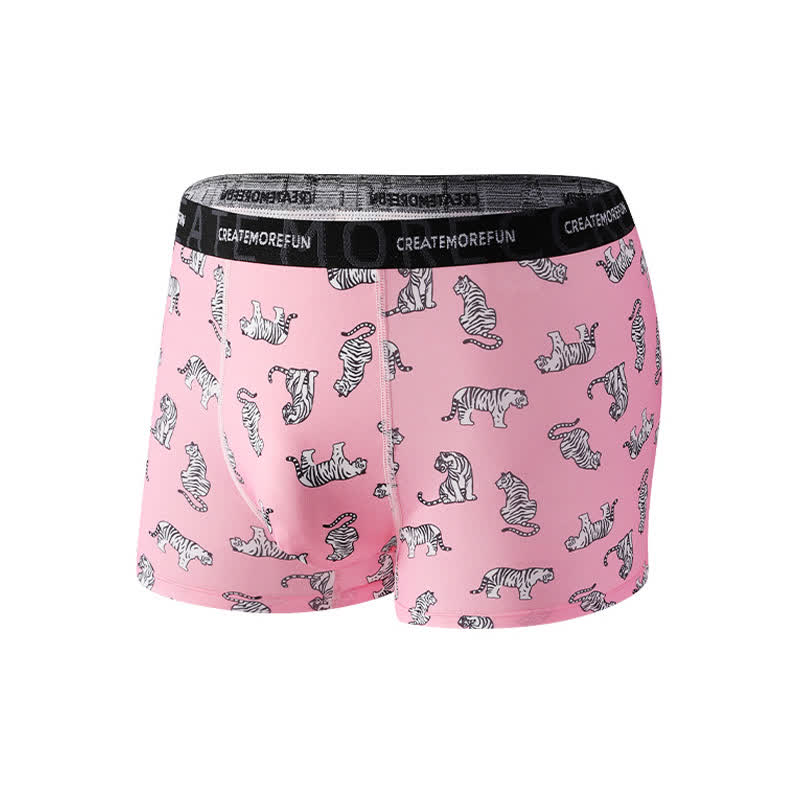 Atmungsaktive Boxershorts für Herren mit Tiger-Print (4er-Pack) - Rosa - XL - image 3