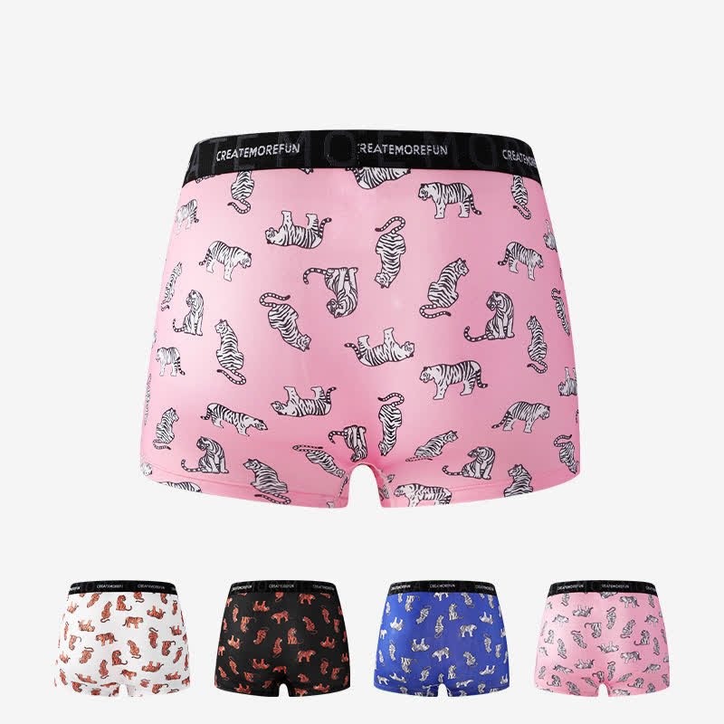Atmungsaktive Boxershorts für Herren mit Tiger-Print (4er-Pack) - Mehrfarbig - XL - image 2