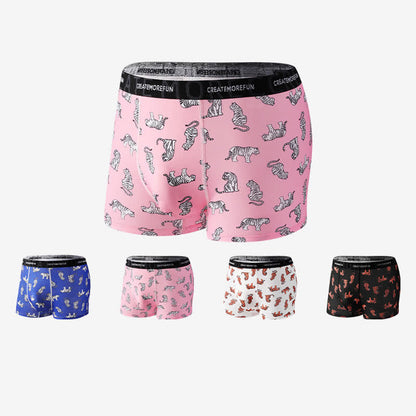 Atmungsaktive Boxershorts für Herren mit Tiger-Print (4er-Pack) - image 1