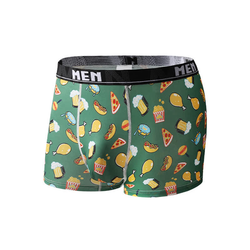 Atmungsaktive Boxershorts für Herren mit Lebensmittel- und Obst-Aufdruck (3er-Pack) - Grün - 2XL - image 3