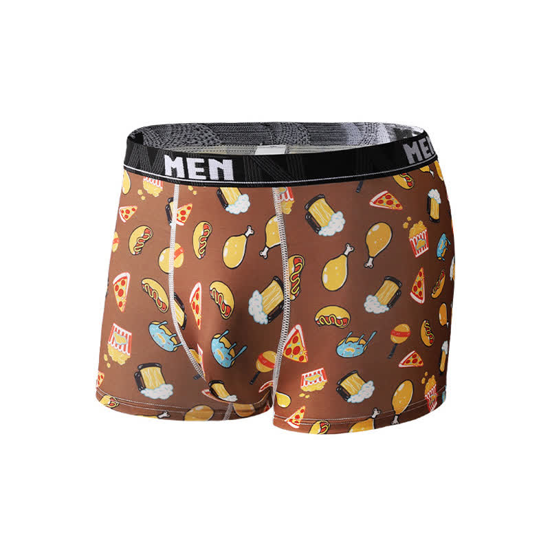 Atmungsaktive Boxershorts für Herren mit Lebensmittel- und Obst-Aufdruck (3er-Pack)