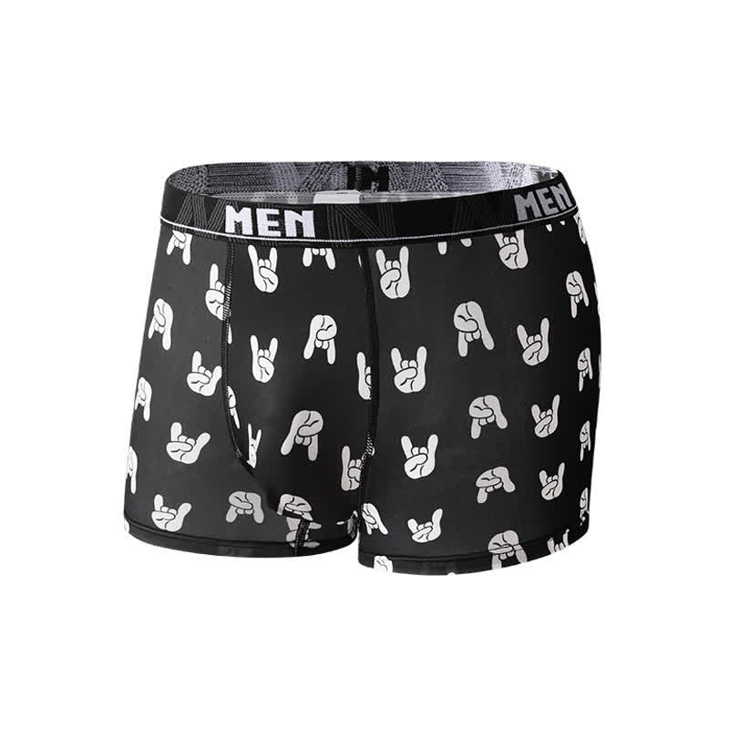 Atmungsaktive Boxershorts für Herren mit Animal-Gesture-Print (3er-Pack) - Schwarz - 2XL - image 9