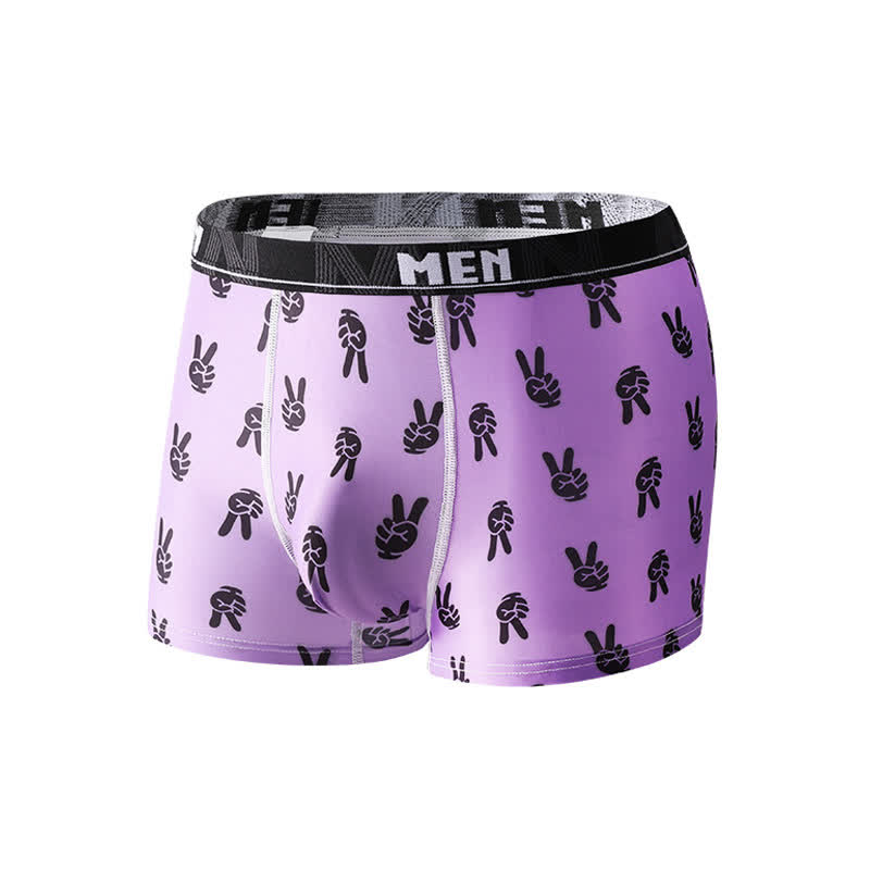 Atmungsaktive Boxershorts für Herren mit Animal-Gesture-Print (3er-Pack) - Lila - 2XL - image 11