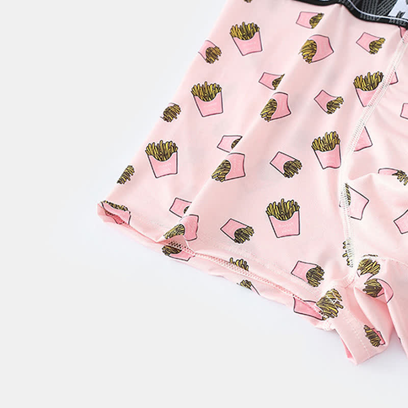 Atmungsaktive Boxershorts für Herren mit Food-Snacks-Print (5er-Pack)