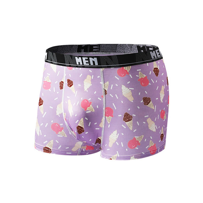 Atmungsaktive Boxershorts für Herren mit Food-Snacks-Print (5er-Pack) - Lila - 2XL - image 9