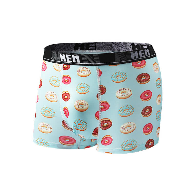 Atmungsaktive Boxershorts für Herren mit Food-Snacks-Print (5er-Pack)