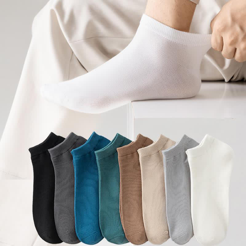 Einfarbige Stretch-Baumwoll-Knöchelsocken (8 Paar) - image 0