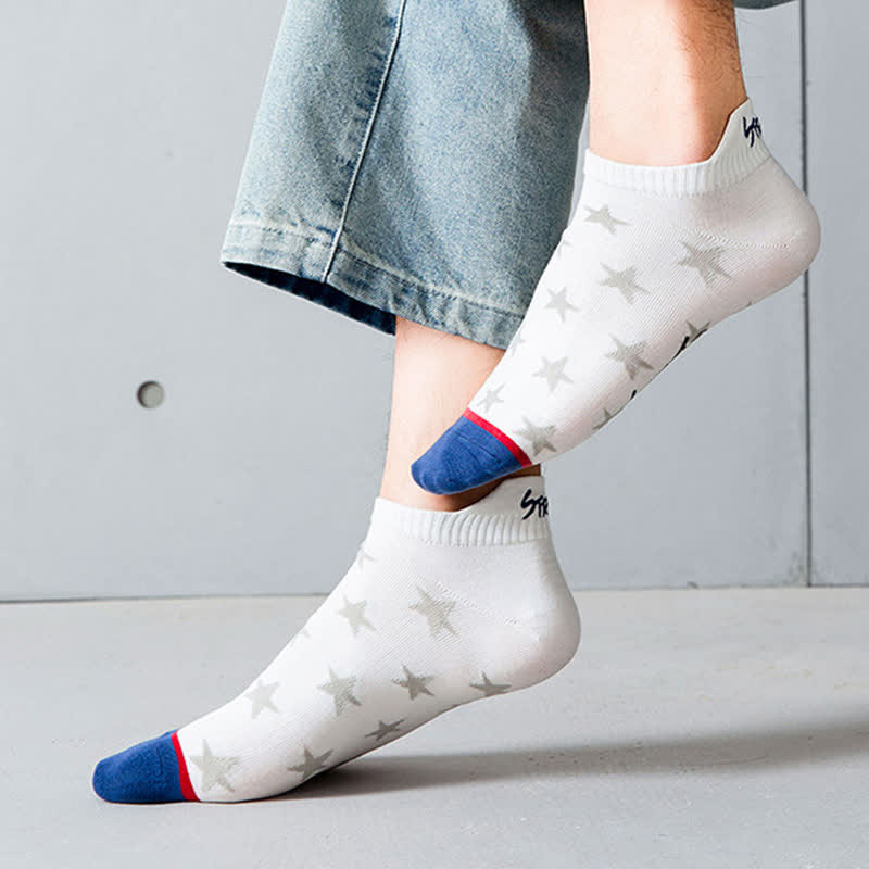 Atmungsaktive Söckchen aus Baumwolle mit Sternenmuster (5 Paar)