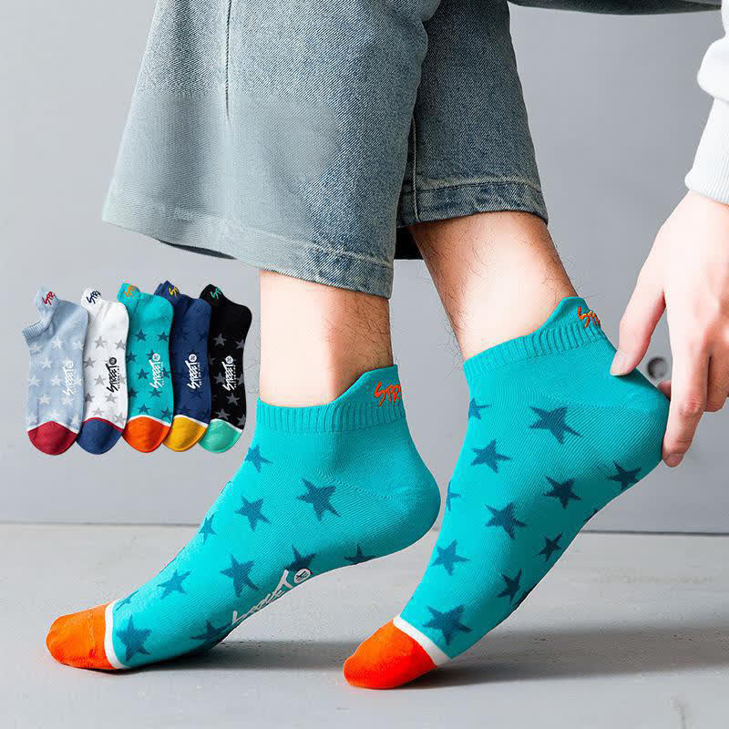 Atmungsaktive Söckchen aus Baumwolle mit Sternenmuster (5 Paar)