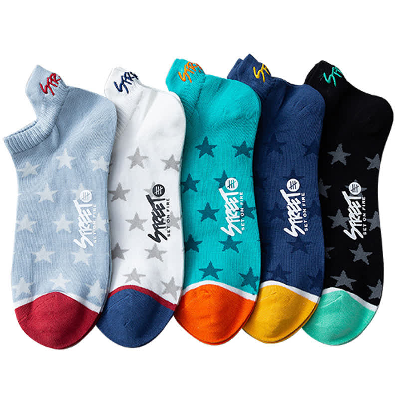 Atmungsaktive Söckchen aus Baumwolle mit Sternenmuster (5 Paar)