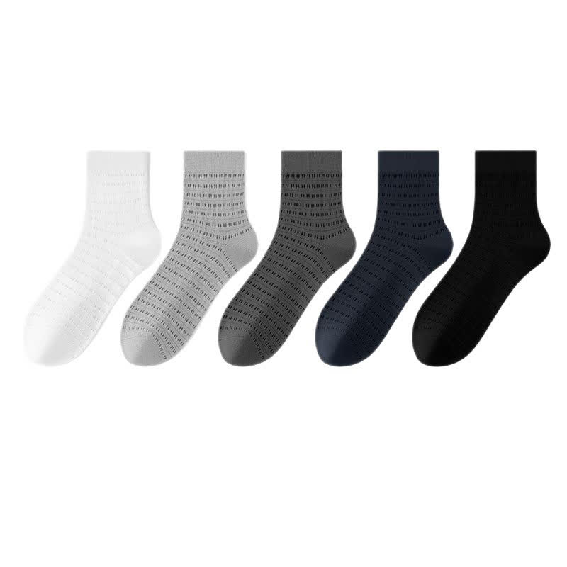 Söckchen aus hohler Bambusfaser im Netzdesign (5 Paar) - Mehrfarbig - EU39-44 (US6-10) - image 1