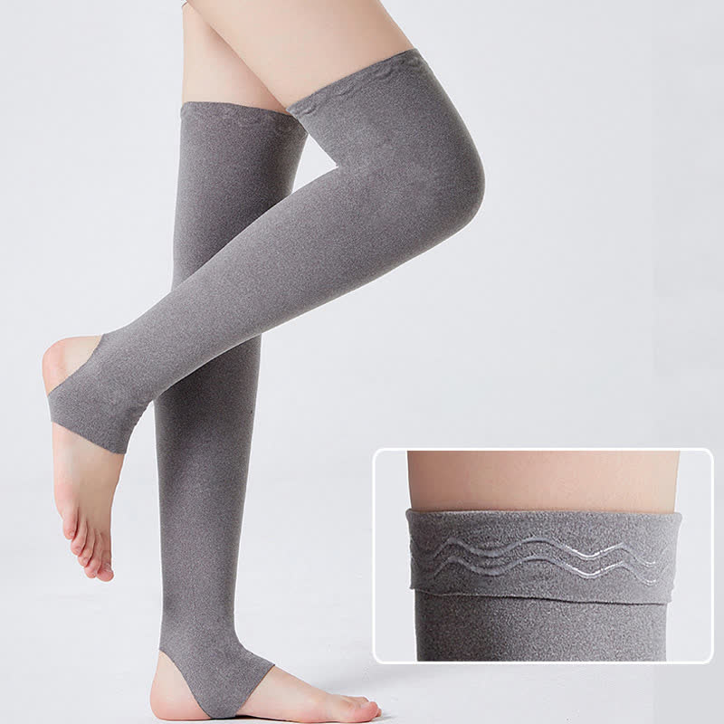 Kompressions-Oberschenkelstulpen mit Steigbügel - Grau - XL - image 3