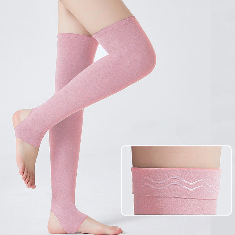 Kompressions-Oberschenkelstulpen mit Steigbügel - Rosa - XL - image 4