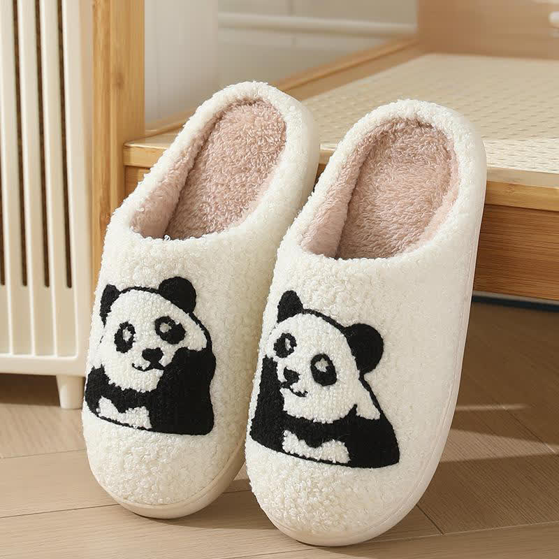 Hausschuhe mit Cartoon-Panda-Print in Übergröße - Weiß-A - EU50-51 (US15) - image 1