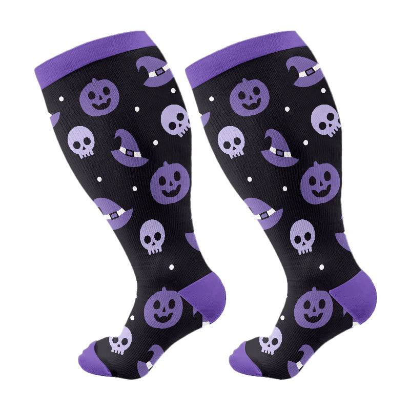 Süße Kompressionsstrümpfe im Halloween-Stil in Übergröße (3 Paar) - Schwarz (1 Paar) - 4XL - image 11