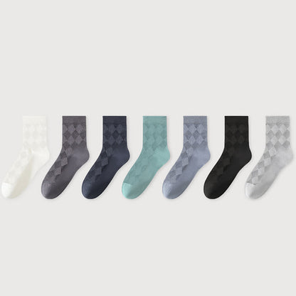 Atmungsaktive Viertelsocken aus reinem Baumwollnetz (7 Paar) - Mehrfarbig - EU40-44 (US7-10) - image 1