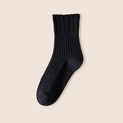 Locker sitzende Viertelsocken aus Baumwolle mit gekräuseltem Rand (4 Paar)