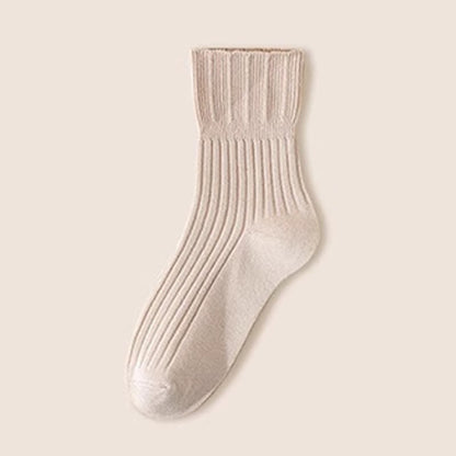 Locker sitzende Viertelsocken aus Baumwolle mit gekräuseltem Rand (4 Paar)