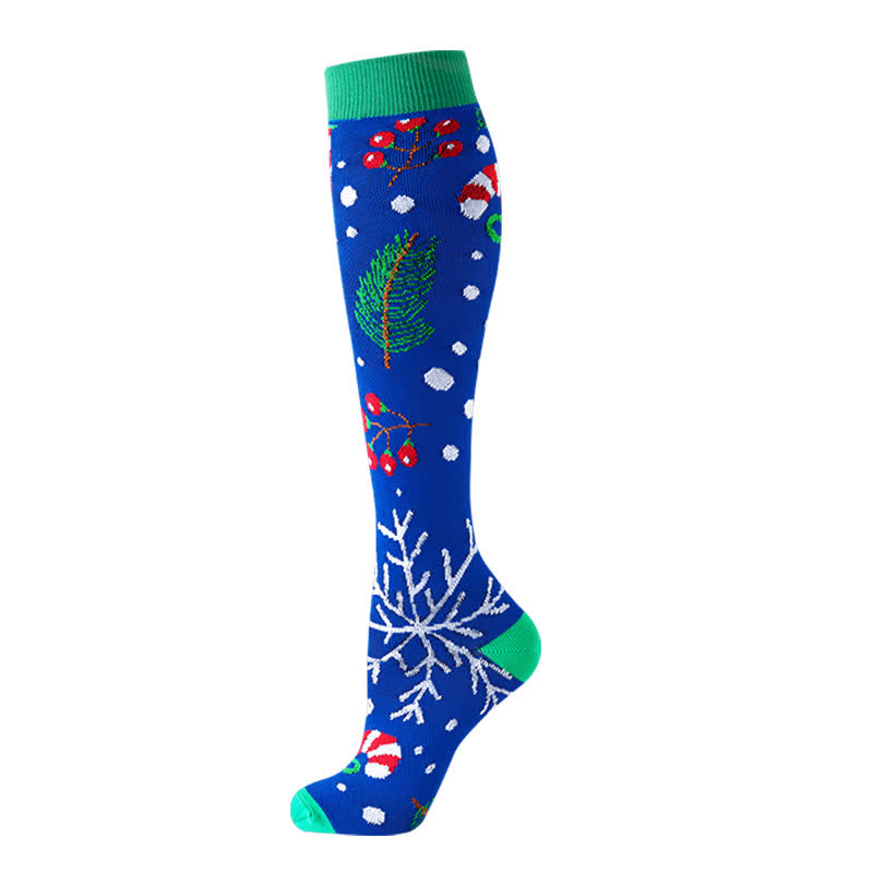 Kompressionsstrümpfe mit Weihnachtsmann-Weihnachtsbaummotiv (6 Paar) - image 4