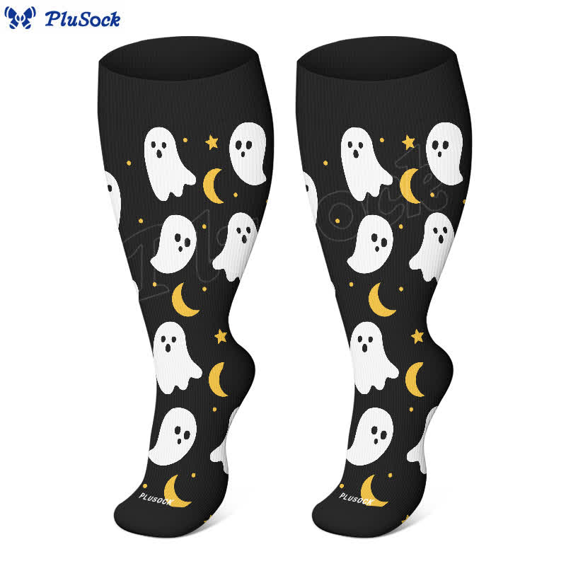 Kompressionsstrümpfe der Halloween Ghost-Serie in Übergröße (3 Paar) - image 4